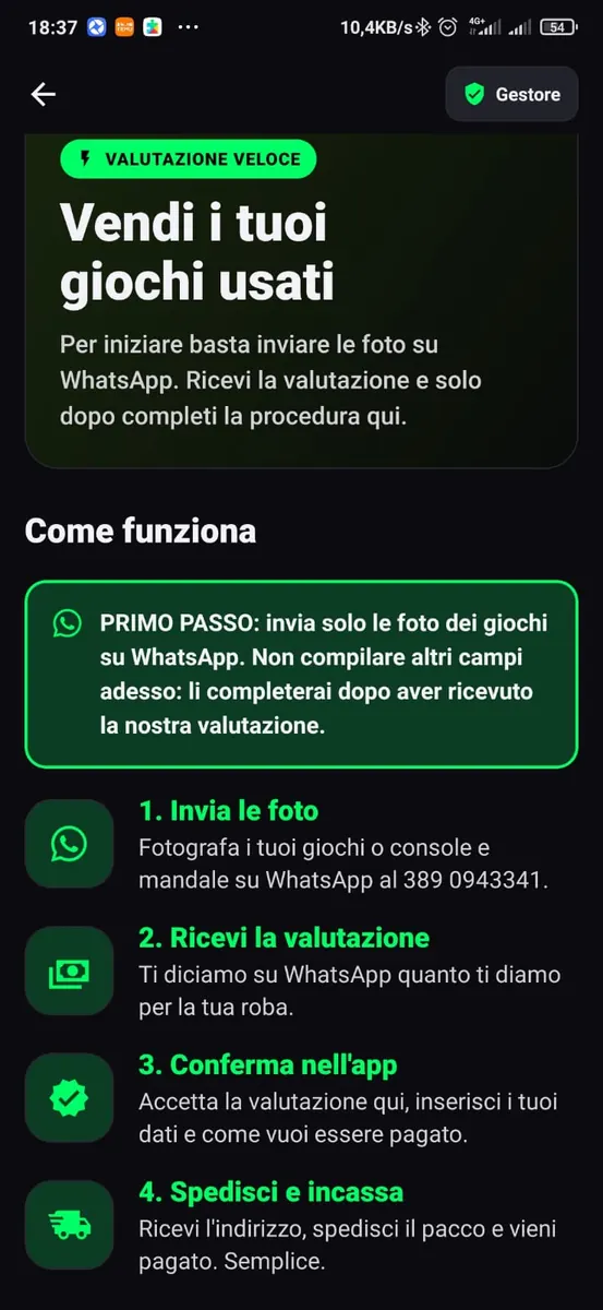 App VideoGamesItalia per vendere giochi usati