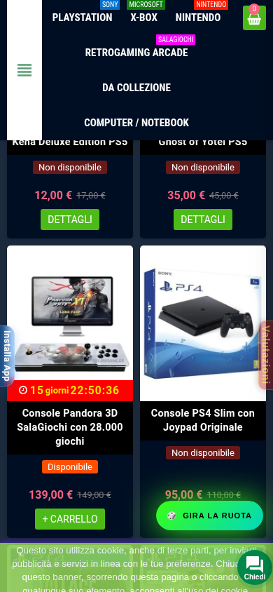 Schermata home dell'app VideoGamesItalia